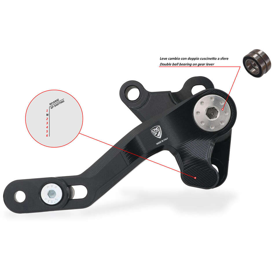 Levier de marche arrière PEC07 Ducati Multistrada V4 V4S V4 Pikes Peak V4 RS V4 Rally - SLIDE CNC Racing Noir