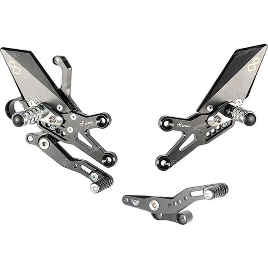 TCMI Motorrad-Fußrasten Schwarz - Für Honda CBR600RR, CB1000R, CBR1000RR