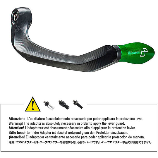 LighTech ISS108RA Aluminum Brake Lever Protection With Green Terminal