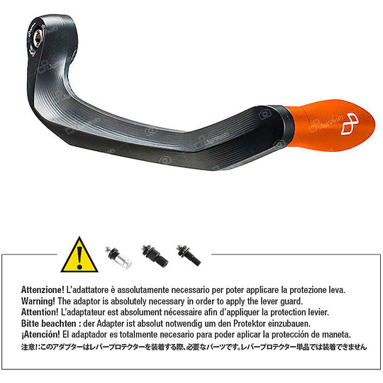 LighTech ISS108RA Aluminum Brake Lever Protection With Orange Terminal