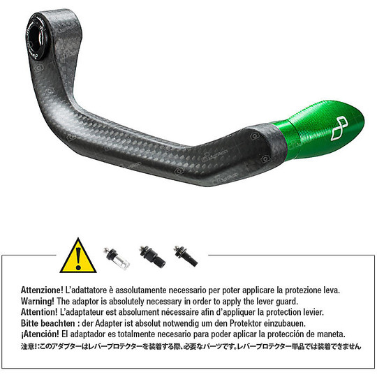 LighTech ISS111RC Carbon BRAKE Lever Protection With Green Terminal