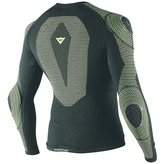 Long Sleeve Knit Dainese D-Core Armor Tee LS Black Yellow Fluo