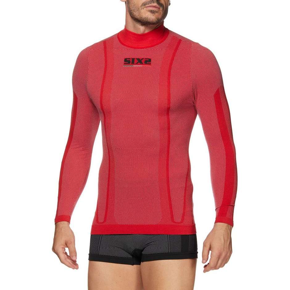 Long sleeved turtleneck knit intimate Technical Sixs Ts3 Color Red