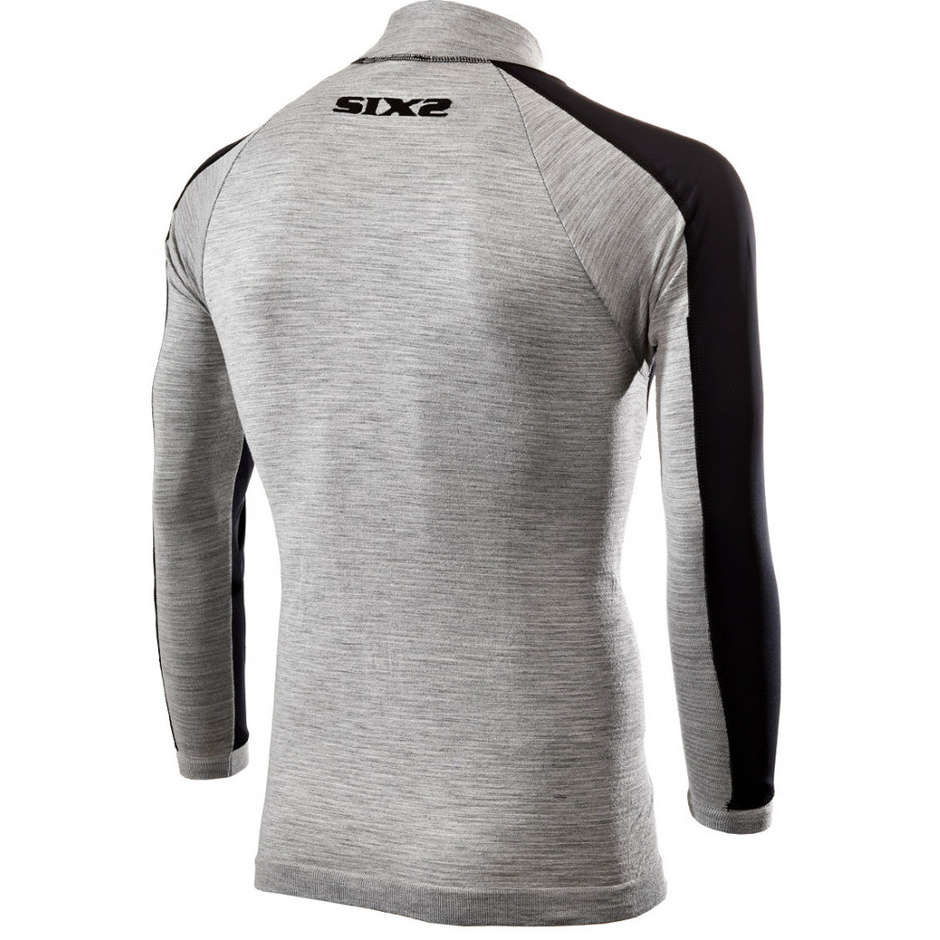 Long Sleeves Windshell Sixs TS4 Carbon Merinos Wool Gray