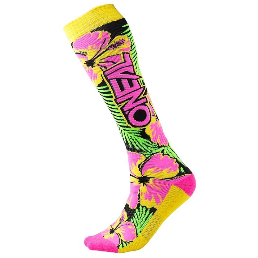 Long Socks Oneal Pro Mx Sock Moto Cross Enduto Mtb Island Yellow Pink