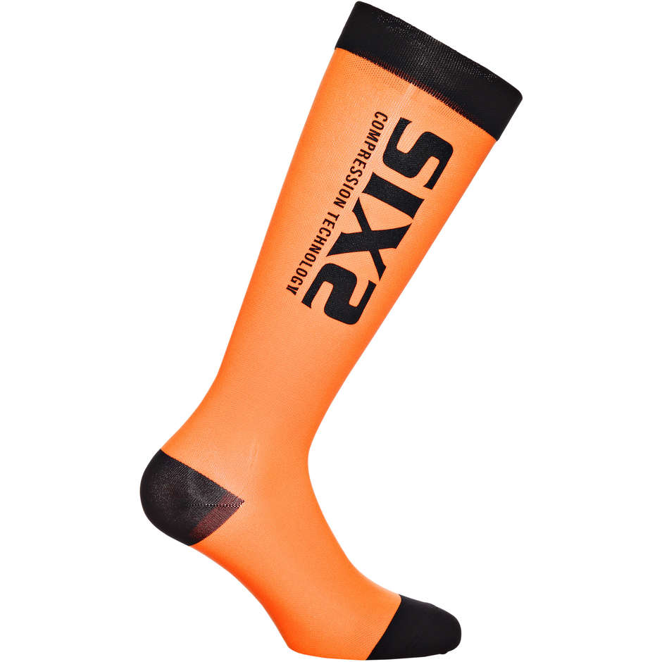 Long Stocking Compression Technique Sixs Recovery Orange Black