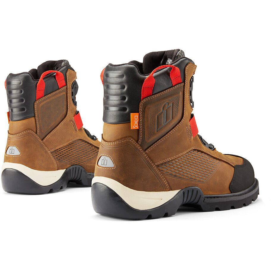 Low Motorcycle Boots Adventure Icon STORMHAWK Brown