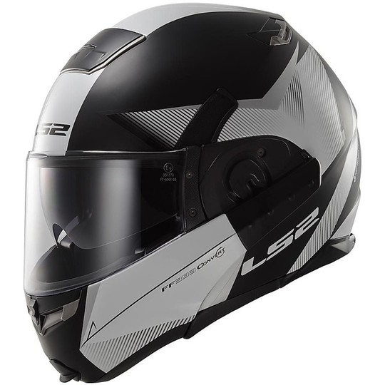 Ls2 393.1 Modular Motorcycle Helmet Visor Convert Tipper Double Hawk Black Matt White