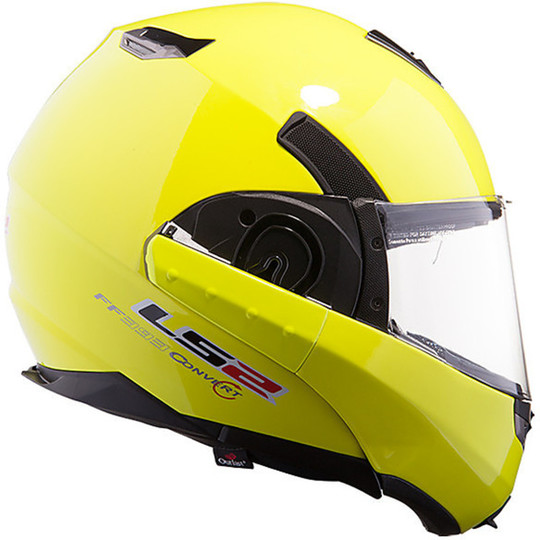 Ls2 393.1 Modular Motorcycle Helmet Visor Convert Tipper Double Yellow Fluo