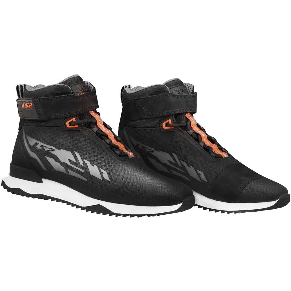 LS2 ACRUX MAN Motorcycle Sports Shoes Black HV Orange