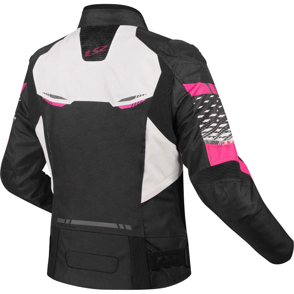 LS2 APEX LADY Damen Motorradjacke Schwarz Weiß Rosa