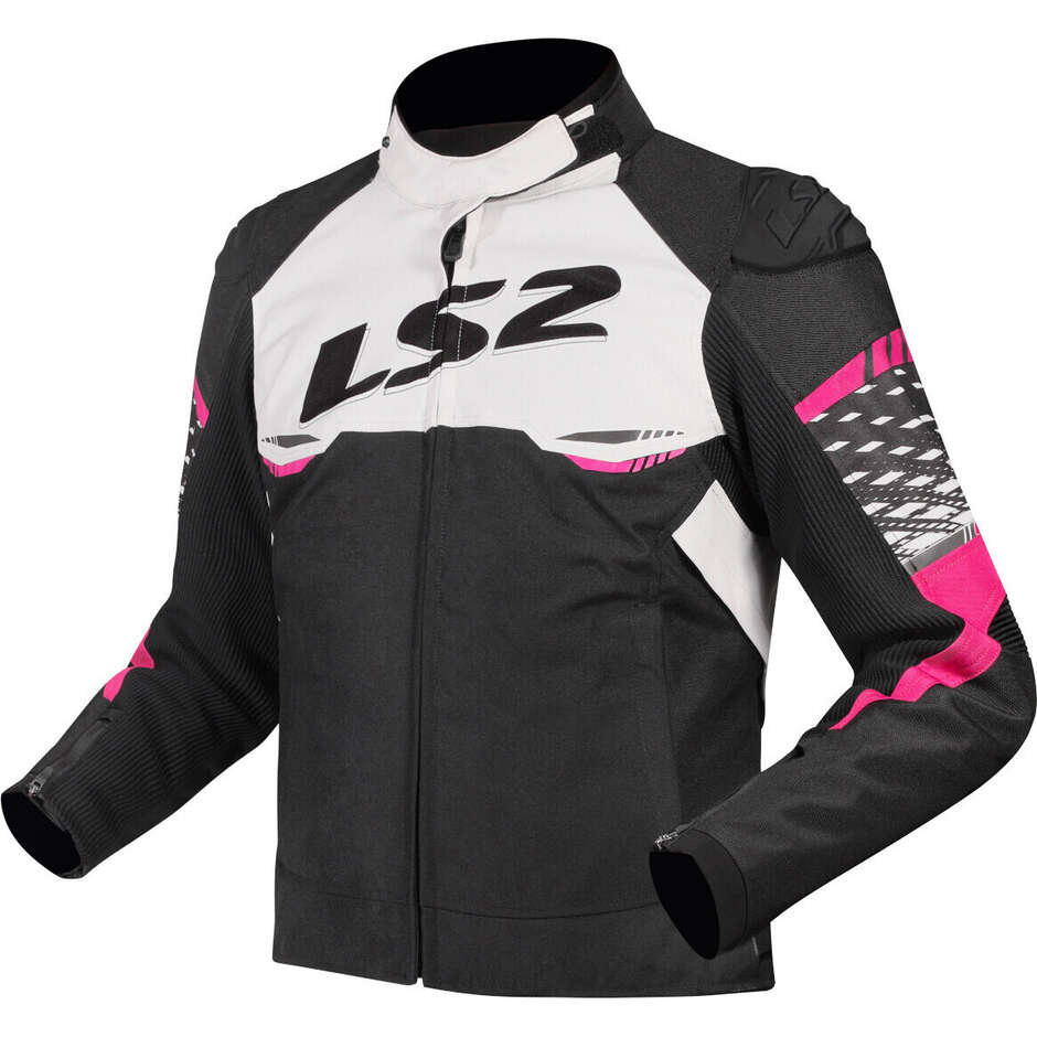 LS2 APEX LADY Women's Motorcycle Jacket Black White Pink