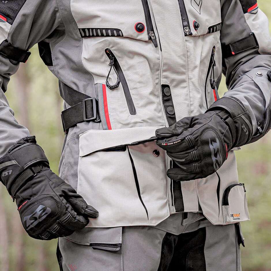 Ls2 APOLLO Touring Motorcycle Jacket Grey Black Red