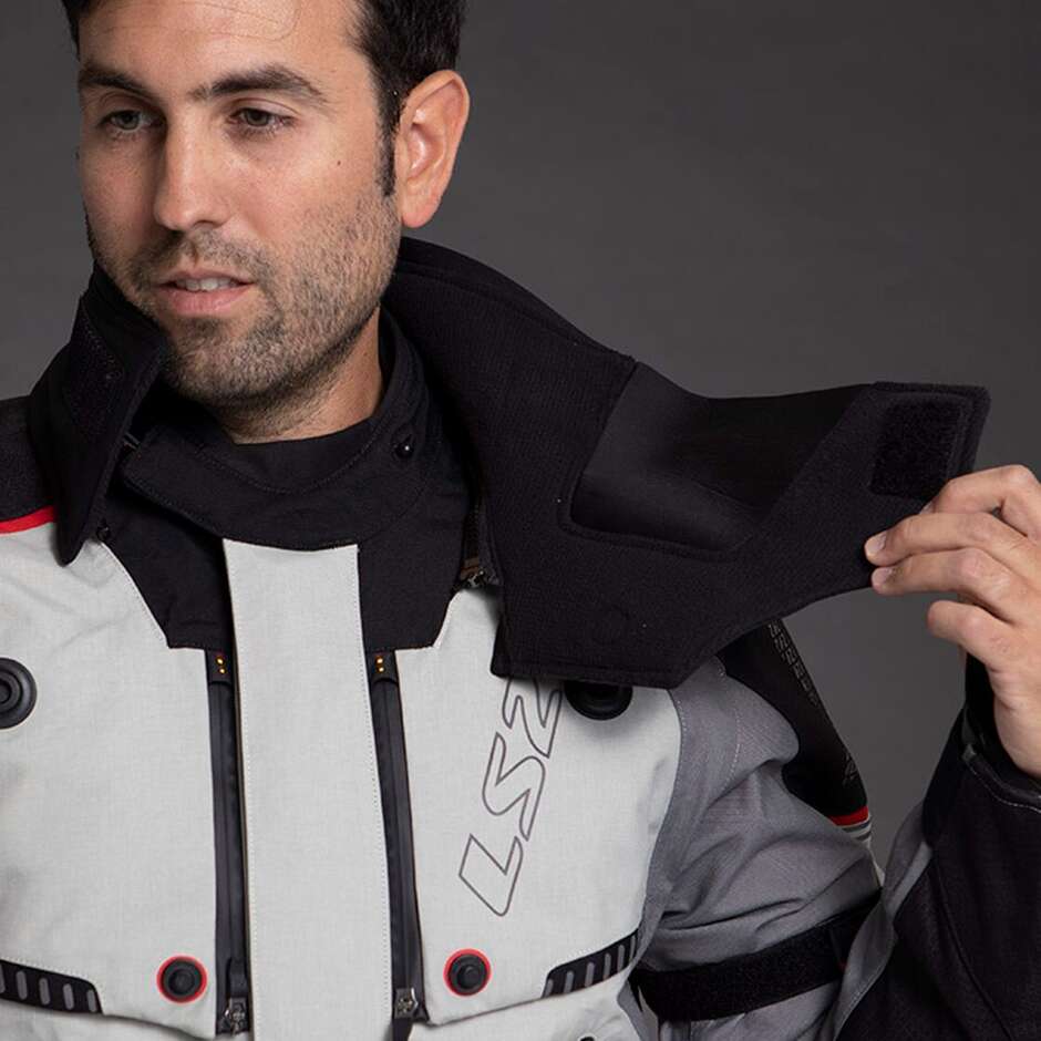 Ls2 APOLLO Touring Motorcycle Jacket Grey Black Red