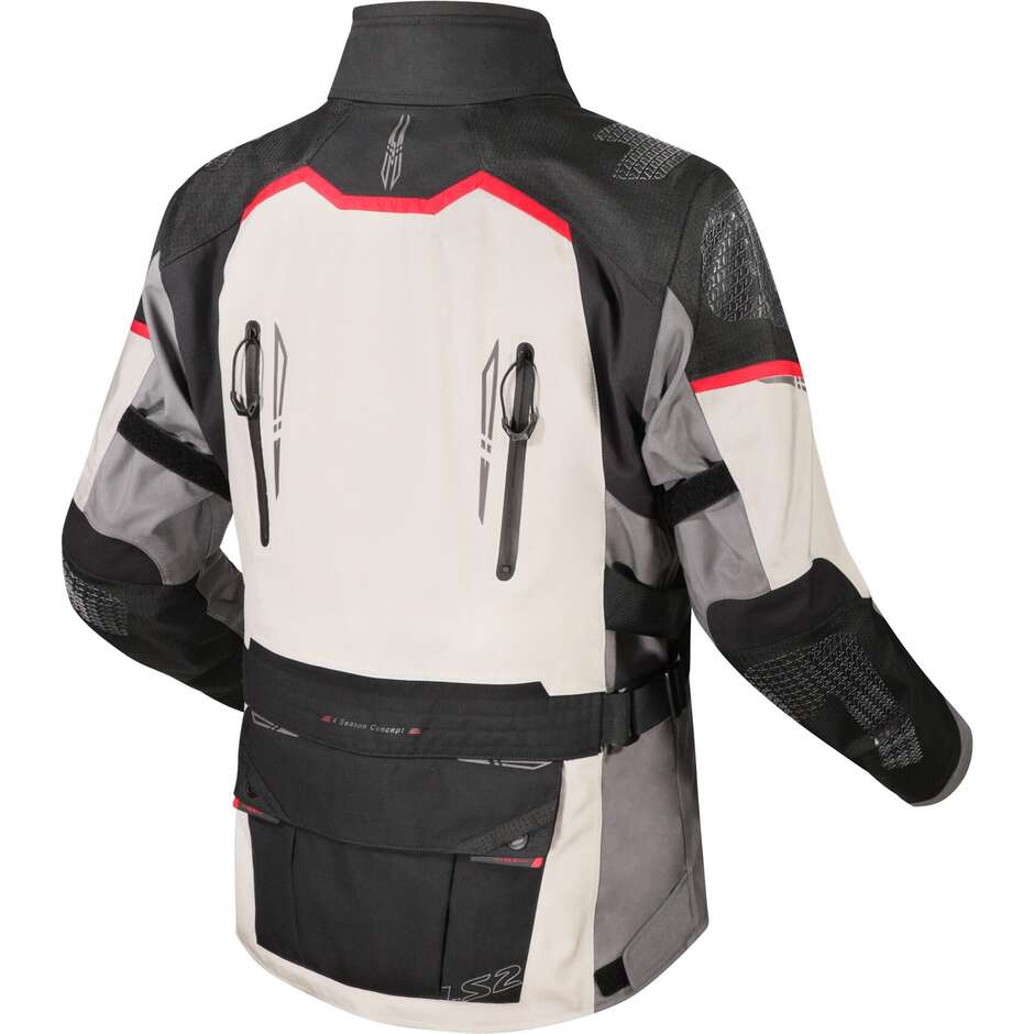 Ls2 APOLLO Touring Motorradjacke Grau Schwarz Rot