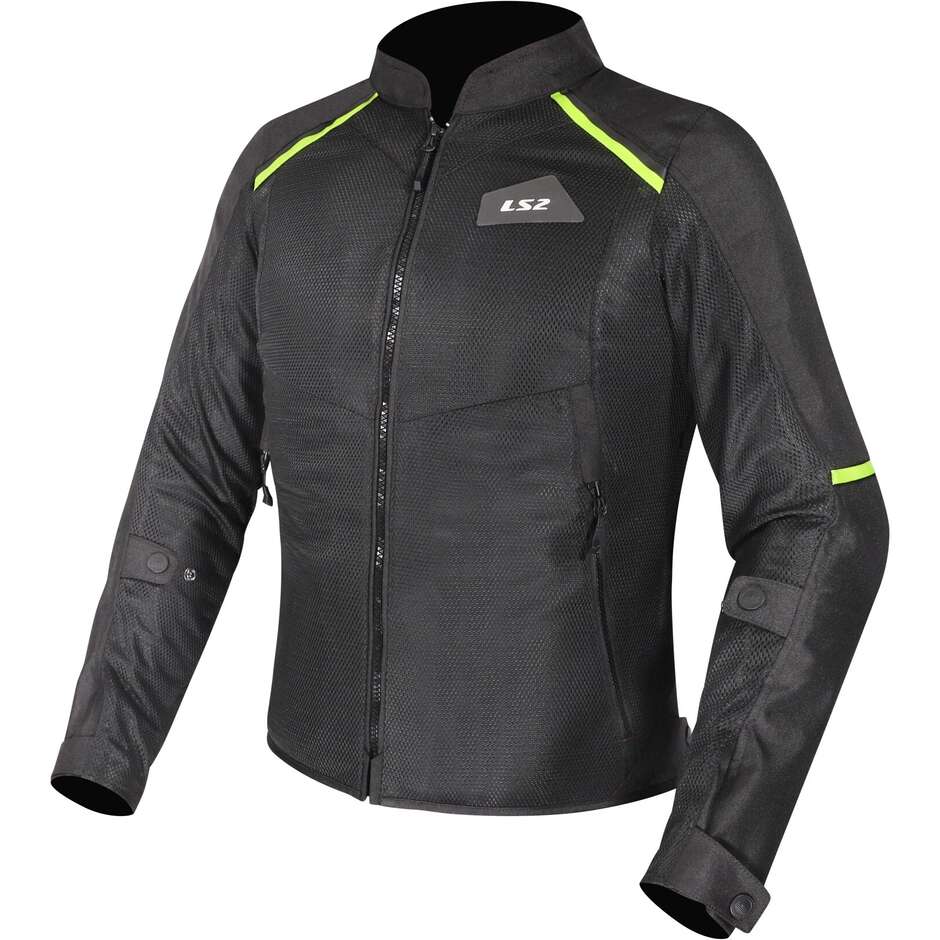 LS2 BREEZE LADY Damen Motorradjacke Schwarz Gelb
