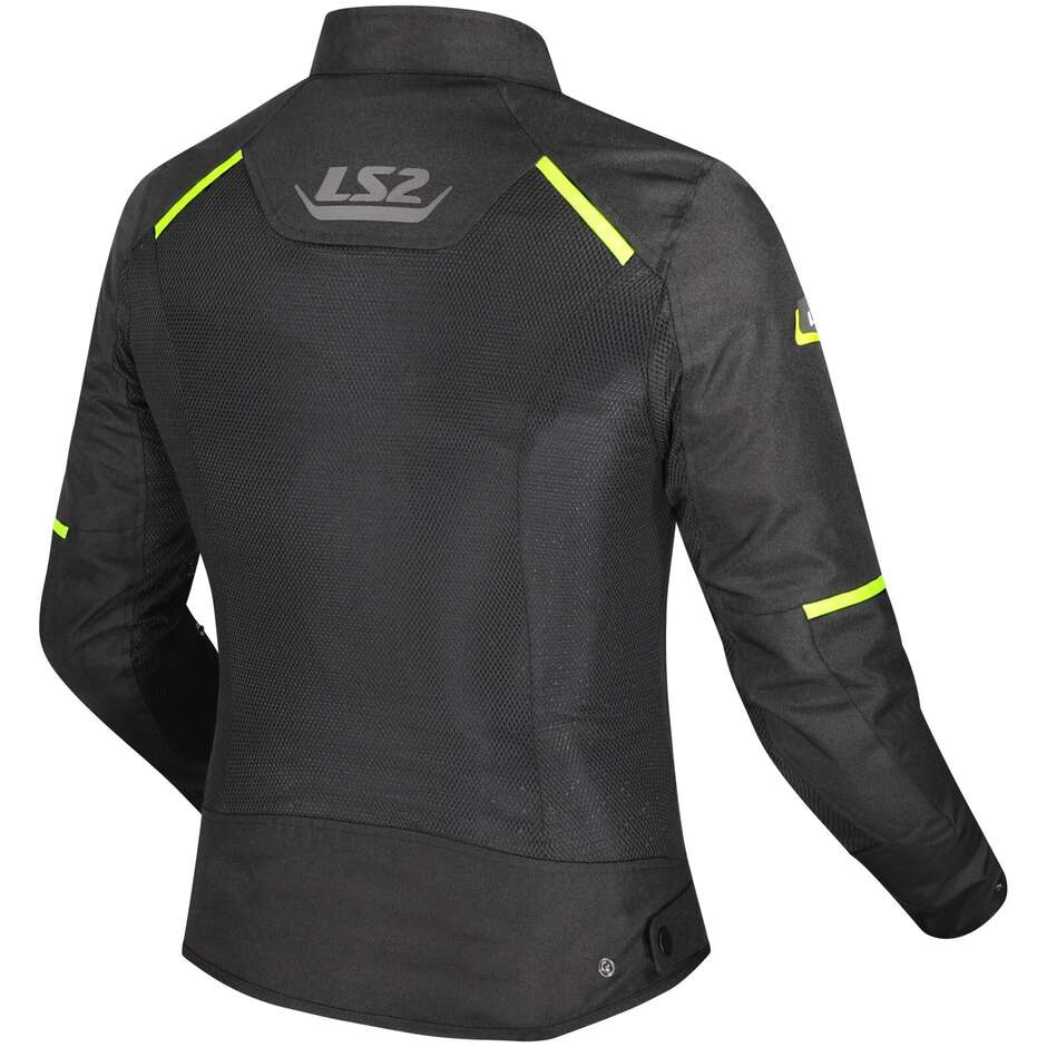 LS2 BREEZE LADY Damen Motorradjacke Schwarz Gelb