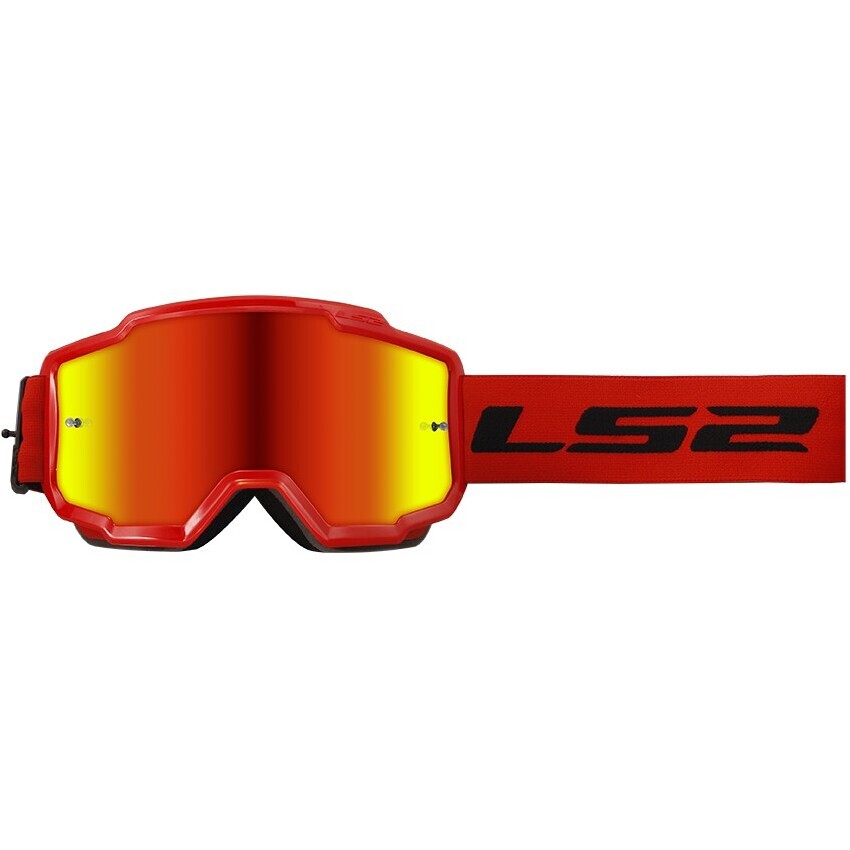 Ls2 CHARGER Cross Enduro Goggle Red Iridium Red Lens