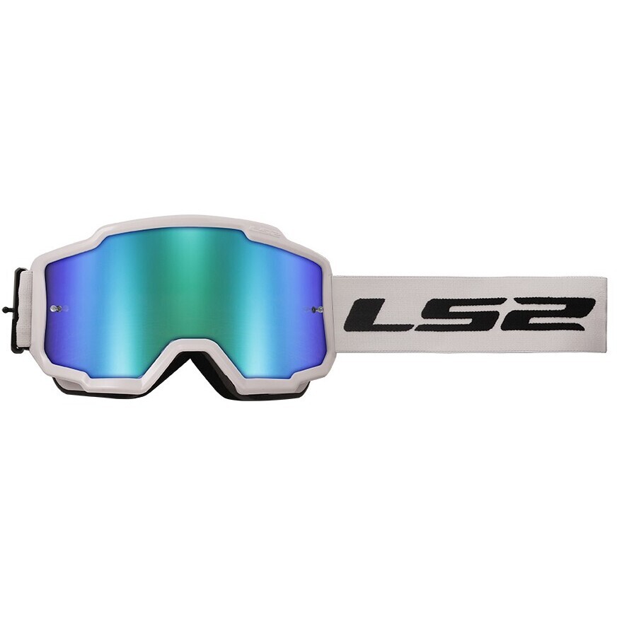 Ls2 CHARGER Cross Enduro Goggle White with Iridium Blue Lens