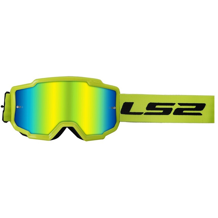 Ls2 CHARGER Gelbe Cross-Enduro-Brille mit gelber Iridium-Linse