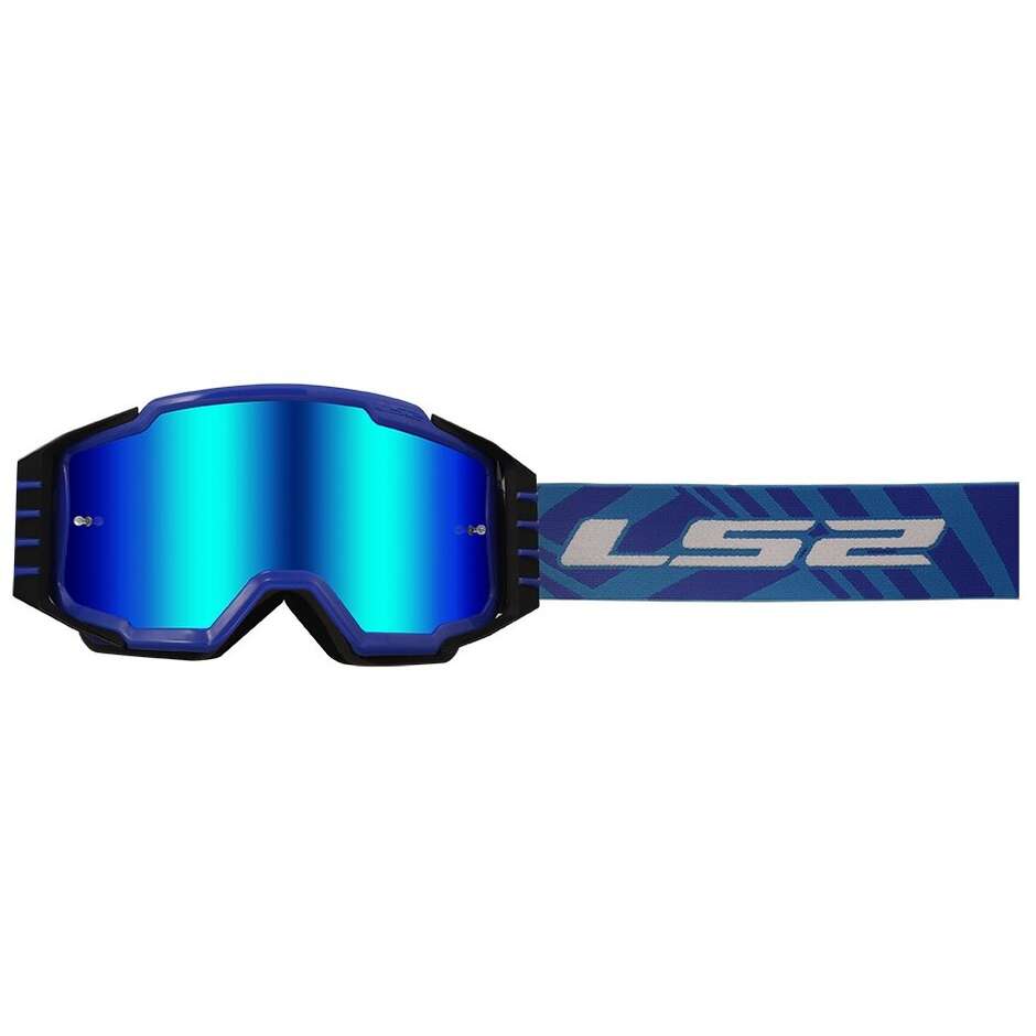 Ls2 CHARGER PRO Cross Enduro Goggle Blue Iridium Blue Lens