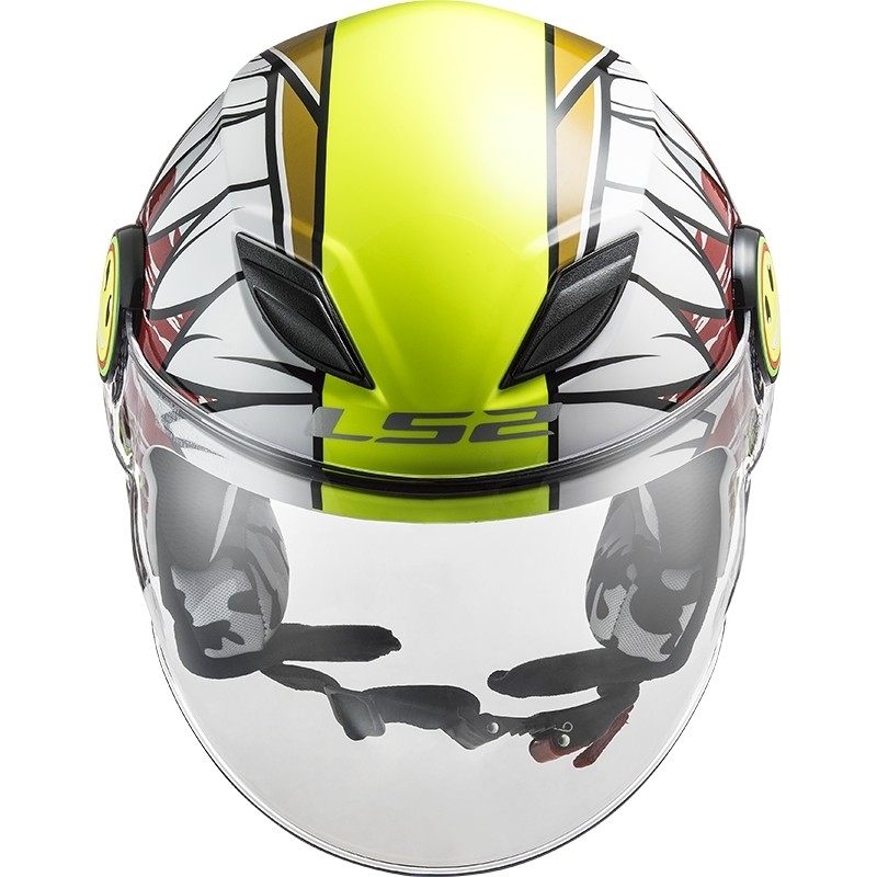 Ls2 Child Motorcycle Helmet OF602 FUNNY Crunch White Yellow Fluo