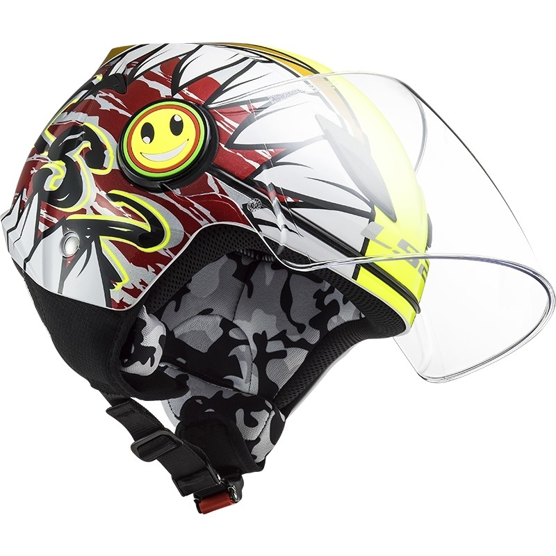 Ls2 Child Motorcycle Helmet OF602 FUNNY Crunch White Yellow Fluo