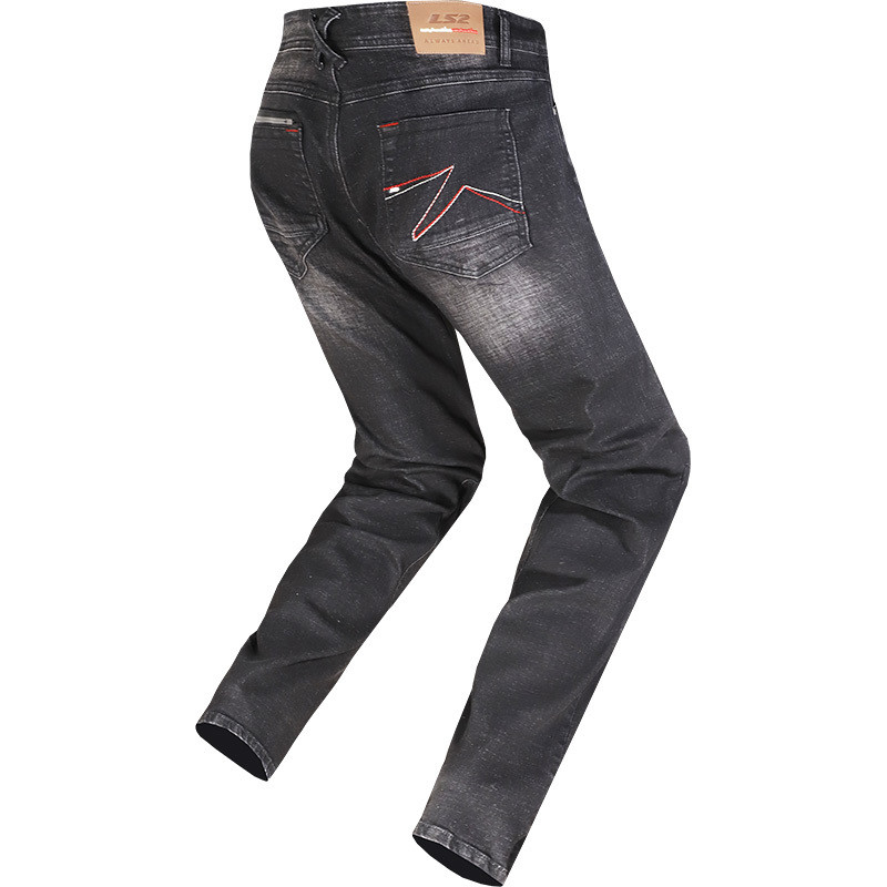 LS2 Dakota CE Black Motorcycle Jeans Pants With Aramid Fibers