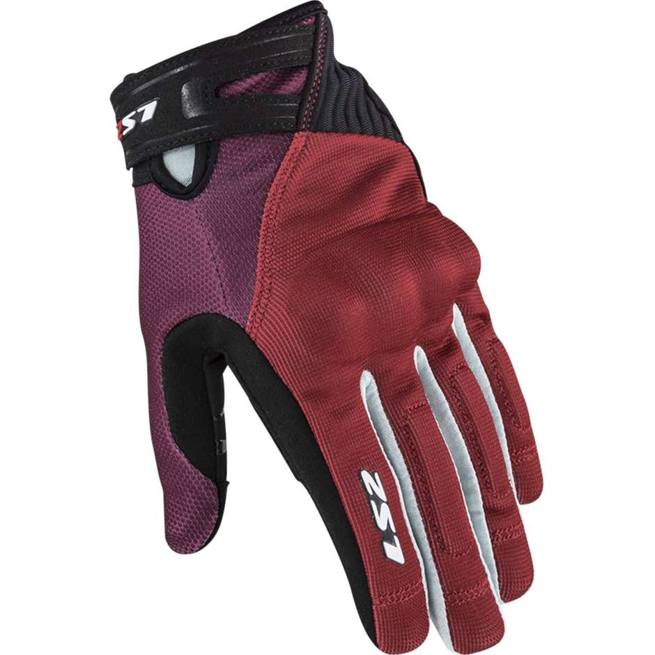 Ls2 DART 2 LADY Fabric Motorcycle Gloves Black Red Grey