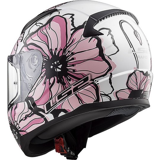 LS2 FF 353J Rapid Poppies Full Face Motorcycle Helmet