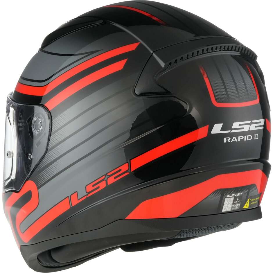 Ls2 FF353 RAPID 2 Circuit Full Face Motorcycle Helmet Black Red