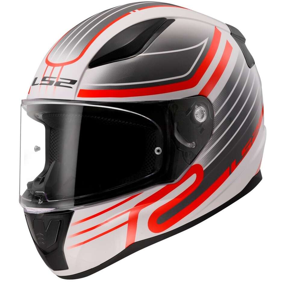 Ls2 FF353 RAPID 2 Circuit Full Face Motorcycle Helmet Black White Red