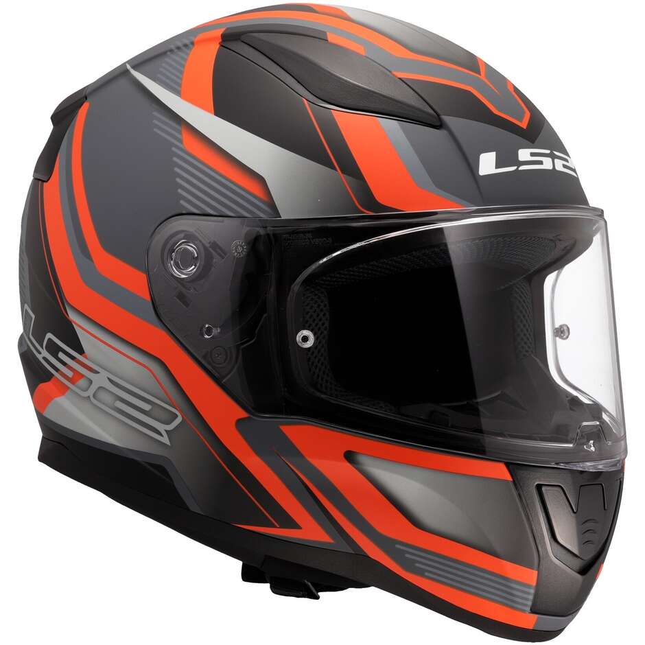 LS2 FF353 RAPID 2 FLITZ Full Face Motorcycle Helmet Orange Grey