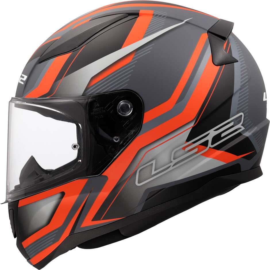 LS2 FF353 RAPID 2 FLITZ Full Face Motorcycle Helmet Orange Grey