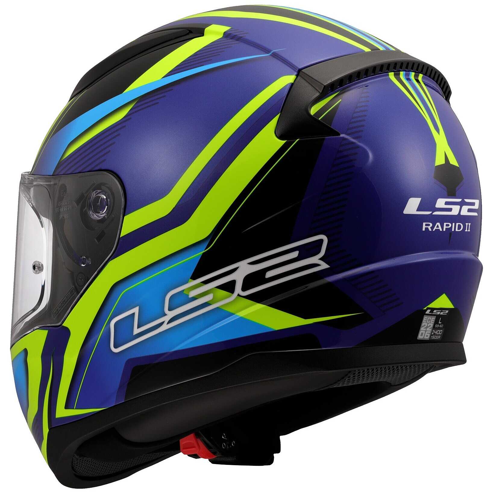 LS2 FF353 RAPID 2 FLITZ Full Face Motorcycle Helmet Yellow Fluo