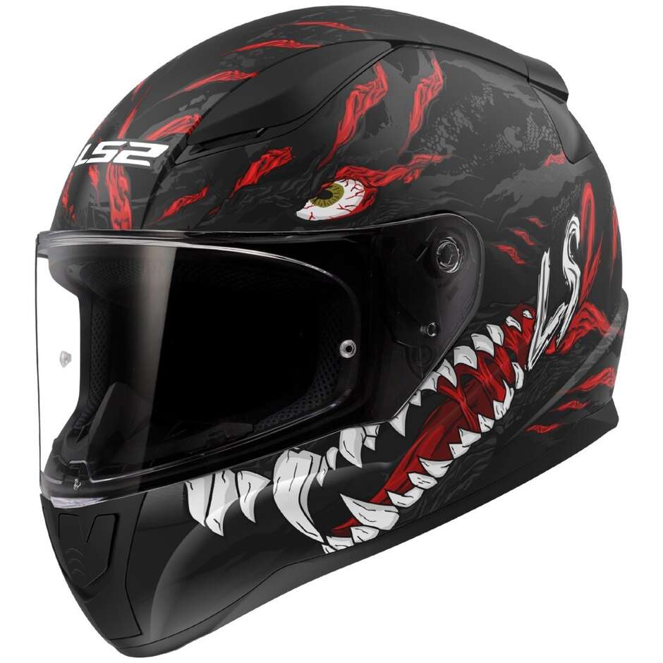 Ls2 FF353 RAPID 2 Kaiju Full Face Motorcycle Helmet Matt Black Red White