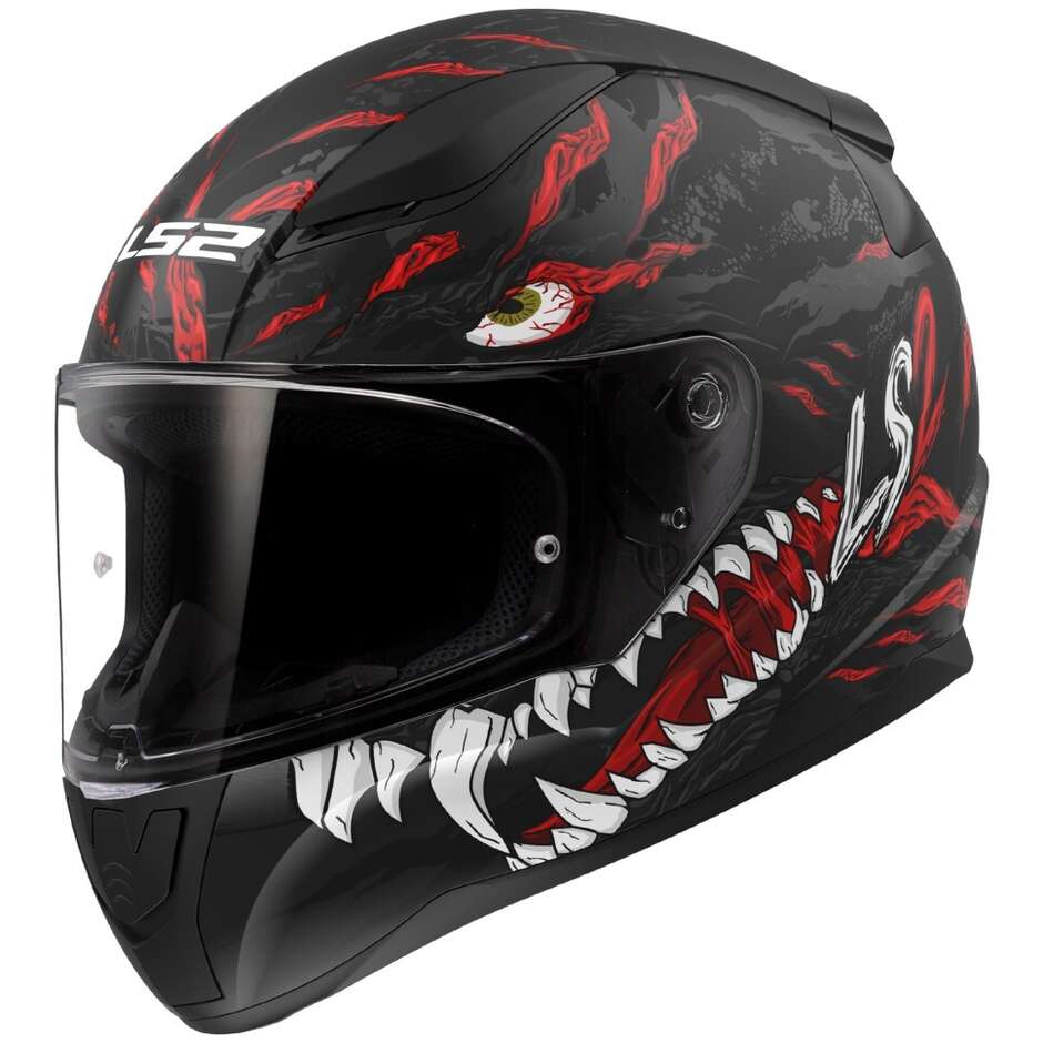 Ls2 FF353 RAPID 2 Kaiju Integral-Motorradhelm Matt Schwarz Rot Weiß