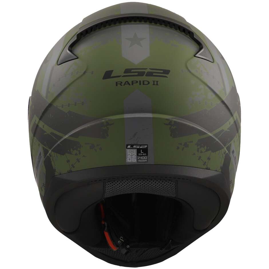 Ls2 FF353 RAPID 2 Thunderbirds Casque de moto intégral vert militaire mat
