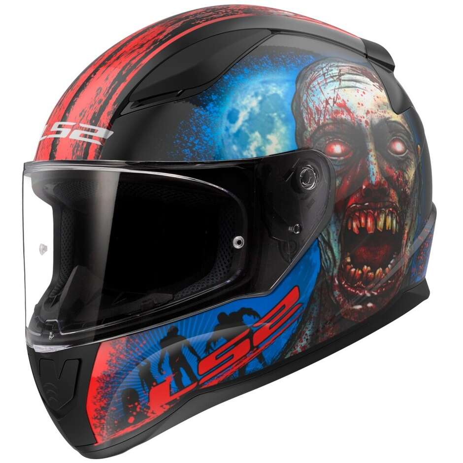 Ls2 FF353 RAPID 2 Zombie Full Face Motorcycle Helmet Black Red