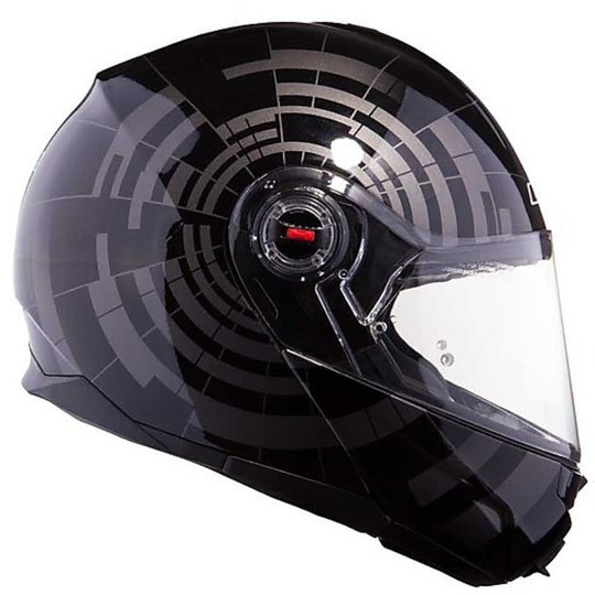 Ls2 FF386 Ride Motorcycle Helmet Modular Dual Visor Black Abyss