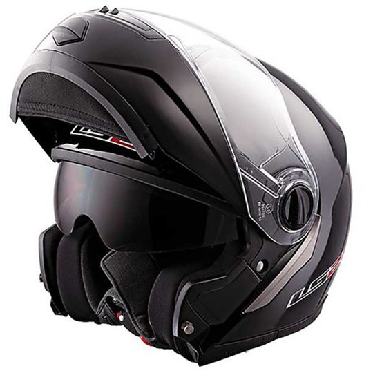 Ls2 FF386 Ride Motorcycle Helmet Modular Dual Visor Gloss Black