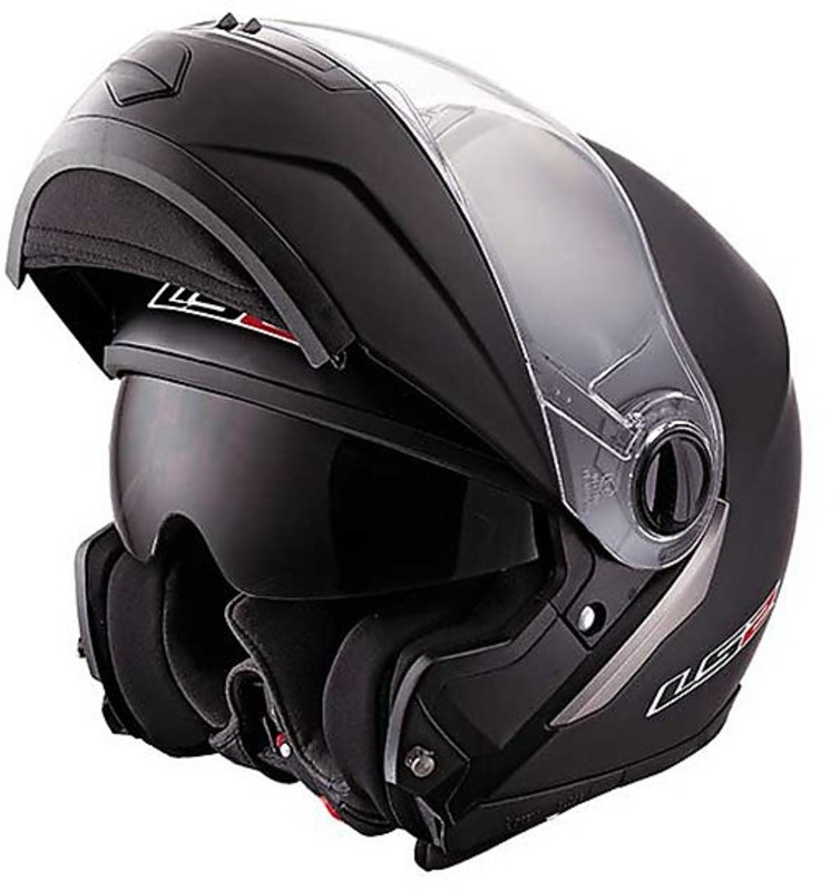 Ls2 FF386 Ride Motorcycle Helmet Modular Dual Visor Matte Black For