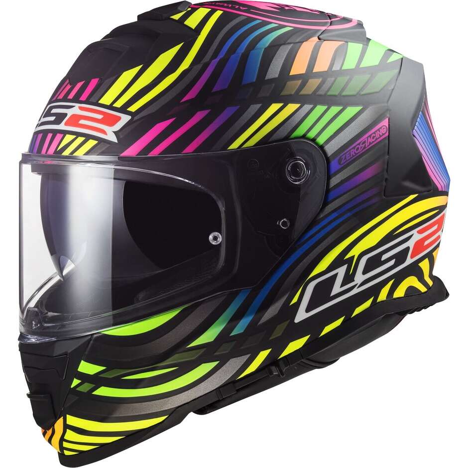 Ls2 FF800 STORM 2 POWER Full Face Motorcycle Helmet Matt Black Rainbow