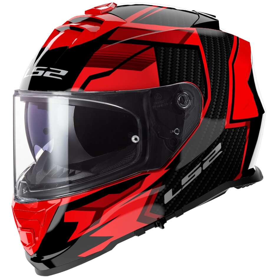 Ls2 FF800 STORM 2 TRACKER Full Face Motorcycle Helmet Black Red