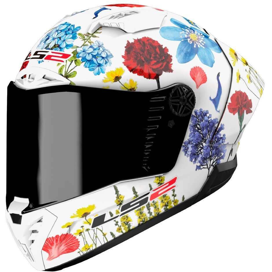 Ls2 FF805 THUNDER C GP FLOWERS Carbon Integral Motorcycle Helmet White