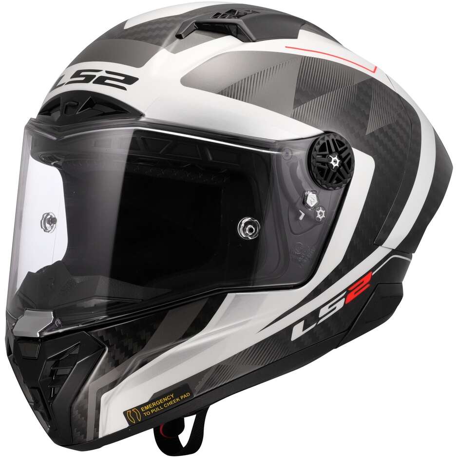 LS2 FF805 THUNDER GP AERO RAUTE Full Face Motorcycle Helmet White Grey