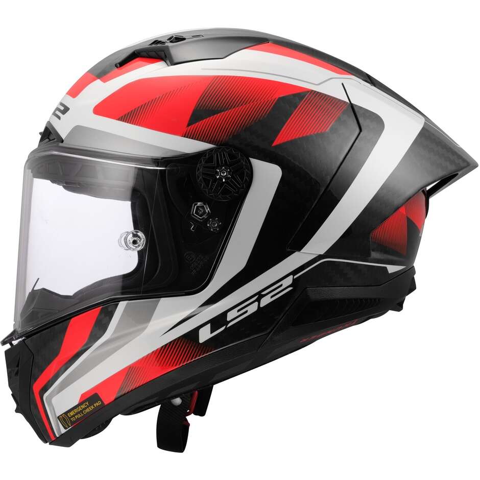 LS2 FF805 THUNDER GP AERO RAUTE Full Face Motorcycle Helmet White Red