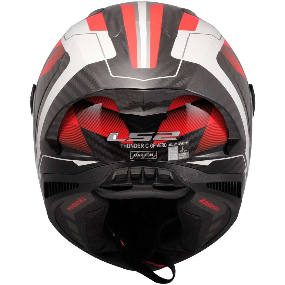 LS2 FF805 THUNDER GP AERO RAUTE Full Face Motorcycle Helmet White Red