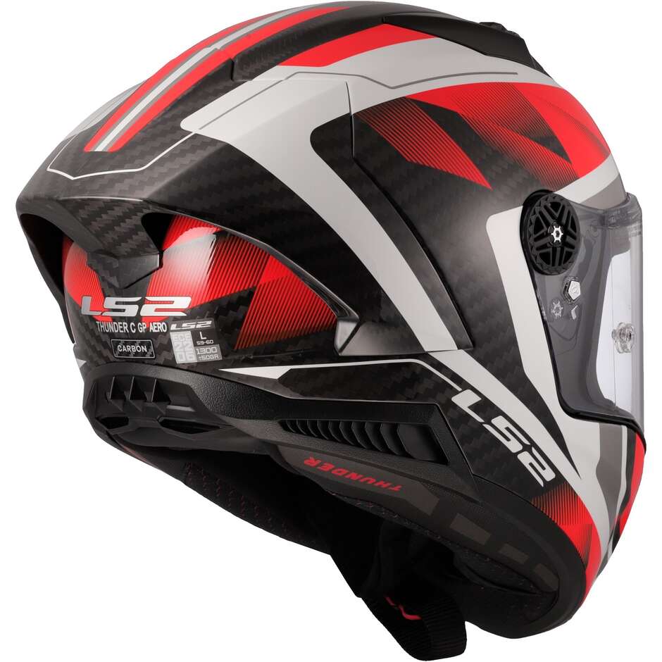 LS2 FF805 THUNDER GP AERO RAUTE Full Face Motorcycle Helmet White Red
