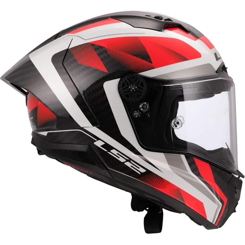 LS2 FF805 THUNDER GP AERO RAUTE Full Face Motorcycle Helmet White Red